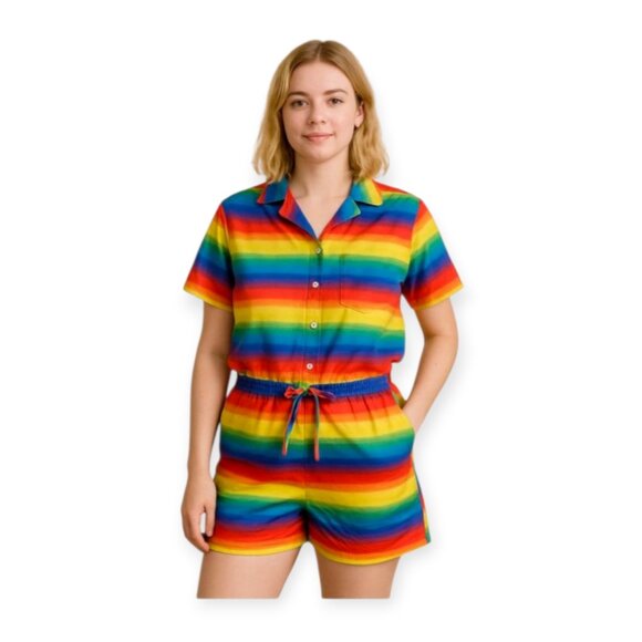 Genderless Target Rainbow Jumpsuit Pantsuit Kidcore Festival Rave size M NWT - Picture 8 of 8